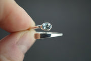 Aquamarine Sterling Silver Wire Ring