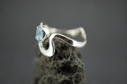 Aquamarine Sterling Silver Wave Ring