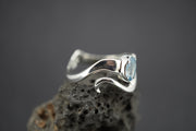 Aquamarine Sterling Silver Wave Ring