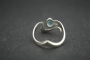 Aquamarine Sterling Silver Wave Ring