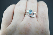 Aquamarine Sterling Silver Wave Ring
