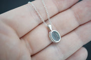Aquamarine Sterling Silver Small Oval Pendant