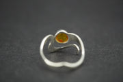 Amber Sterling Silver Wave Ring