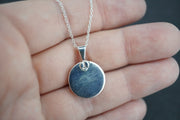 Amber Sterling Silver Round Pendant
