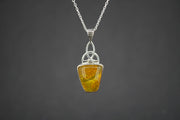 Amber Sterling Silver Celtic Pendant