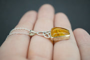 Amber Sterling Silver Celtic Pendant