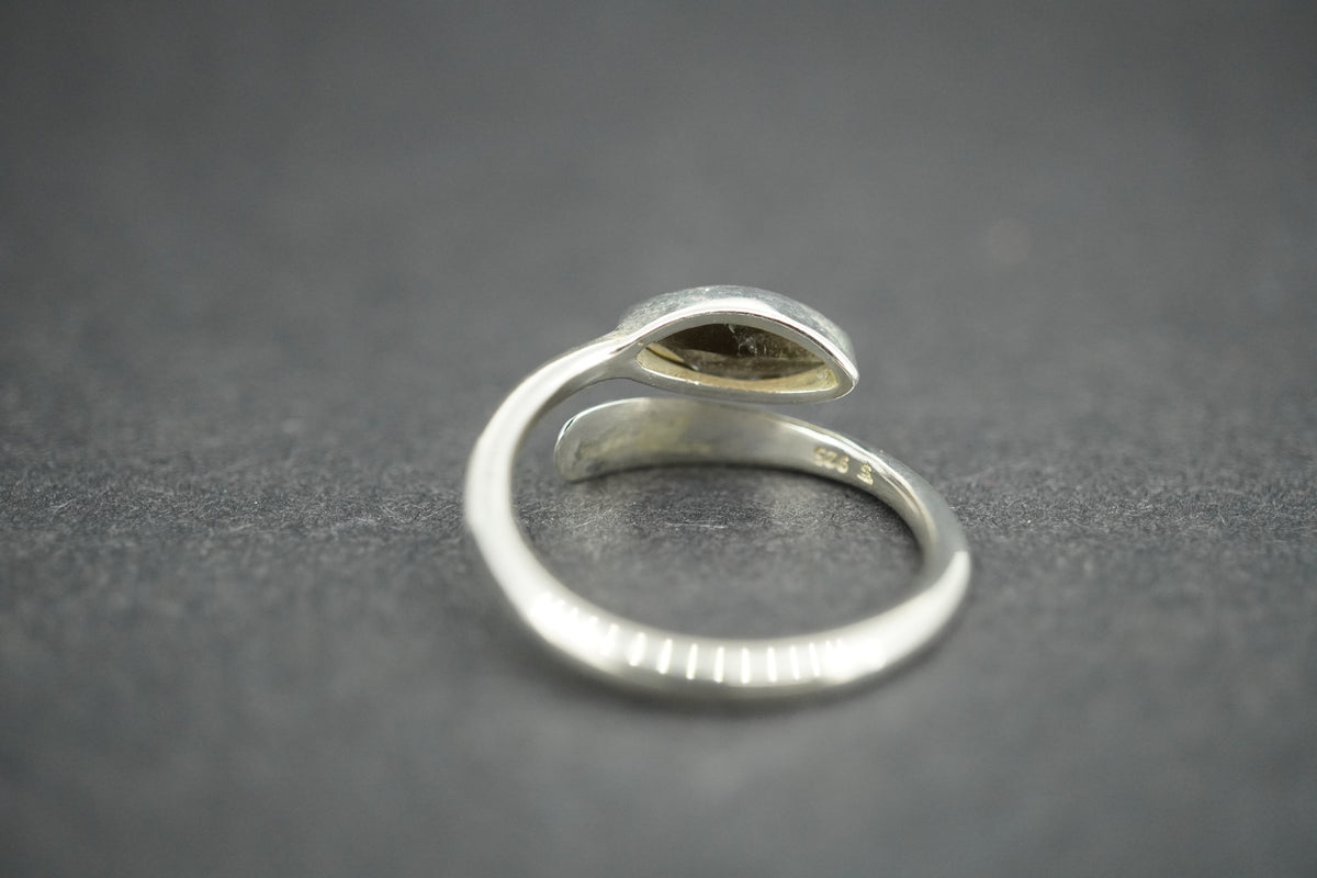Cairngorm Quartz Sterling Silver Wire Marquise Ring