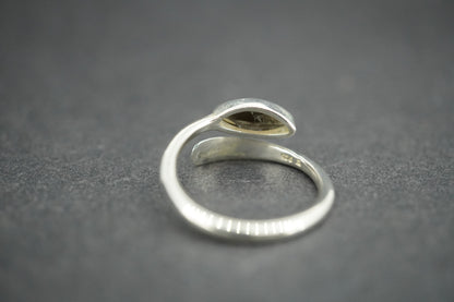 Cairngorm Quartz Sterling Silver Wire Marquise Ring