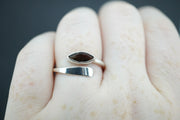 Cairngorm Quartz Sterling Silver Wire Marquise Ring