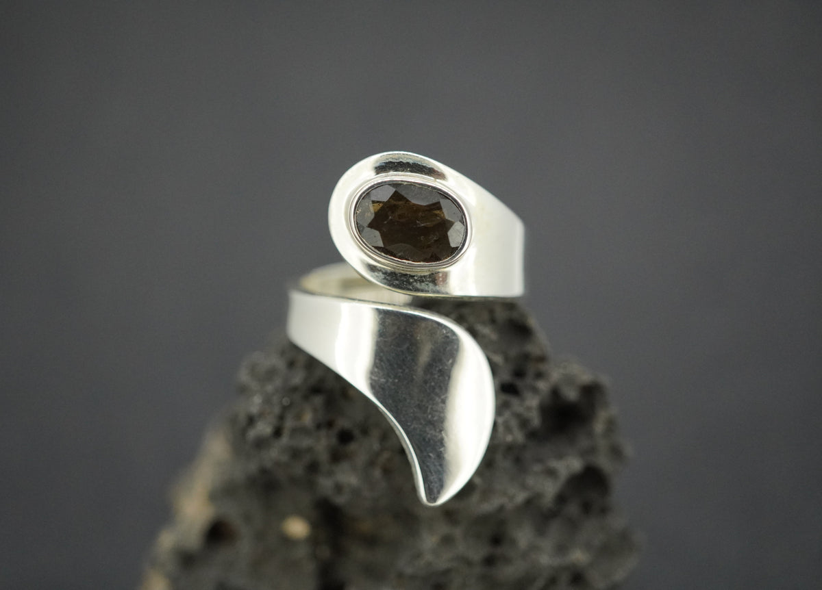 Cairngorm Quartz Sterling Silver Twist Ring