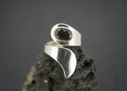Cairngorm Quartz Sterling Silver Twist Ring