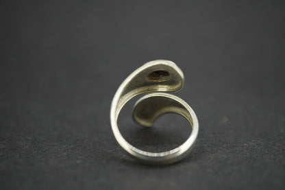 Cairngorm Quartz Sterling Silver Twist Ring
