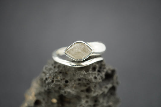 Cairngorm Quartz Sterling Silver Snake Ring