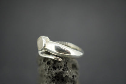 Cairngorm Quartz Sterling Silver Snake Ring