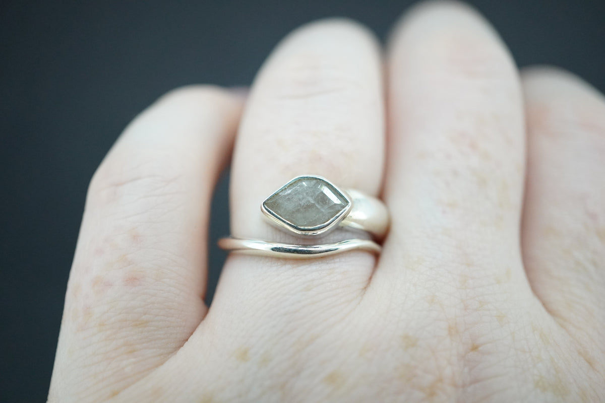 Cairngorm Quartz Sterling Silver Snake Ring