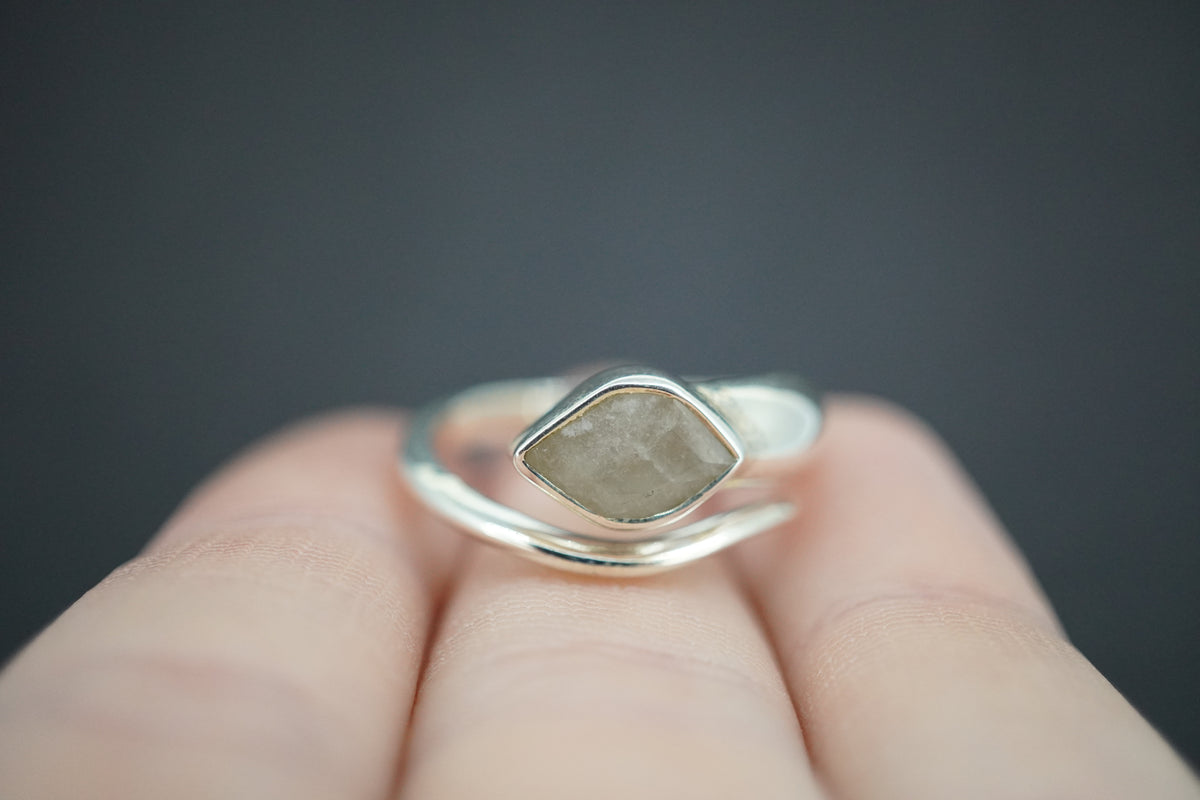 Cairngorm Quartz Sterling Silver Snake Ring
