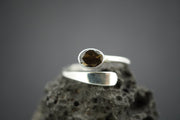 Cairngorm Quartz Sterling Silver Wire Oval Ring