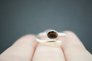 Cairngorm Quartz Sterling Silver Wire Oval Ring