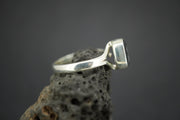 Cairngorm Quartz Sterling Silver Oblong Black Ring