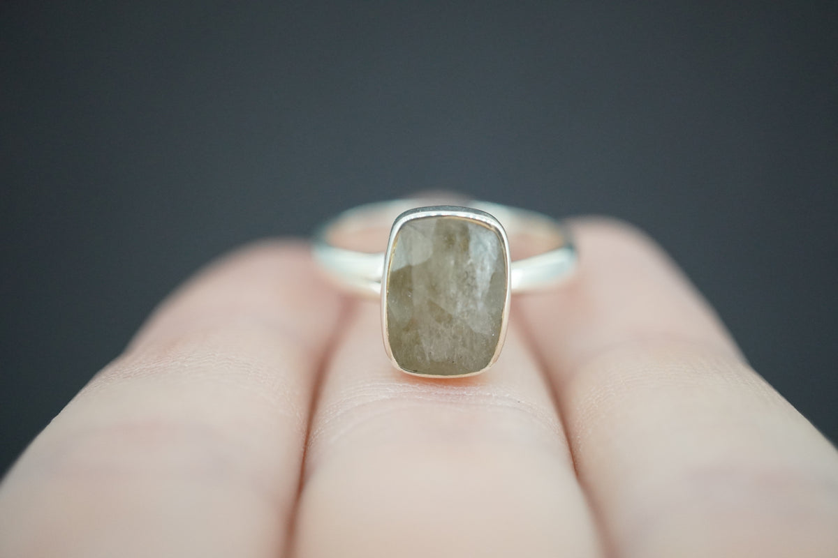 Cairngorm Quartz Sterling Silver Oblong Ring