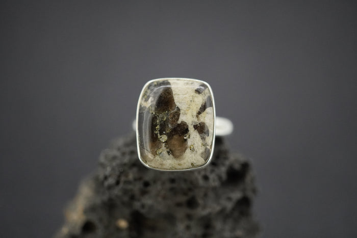 Cairngorm Quartz Sterling Silver Oblong Ring