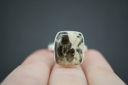 Cairngorm Quartz Sterling Silver Oblong Ring