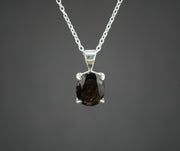 Cairngorm Quartz Sterling Silver Oval Pendant
