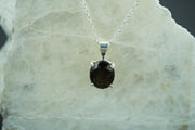Cairngorm Quartz Sterling Silver Oval Pendant