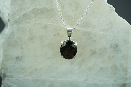 Cairngorm Quartz Sterling Silver Oval Pendant