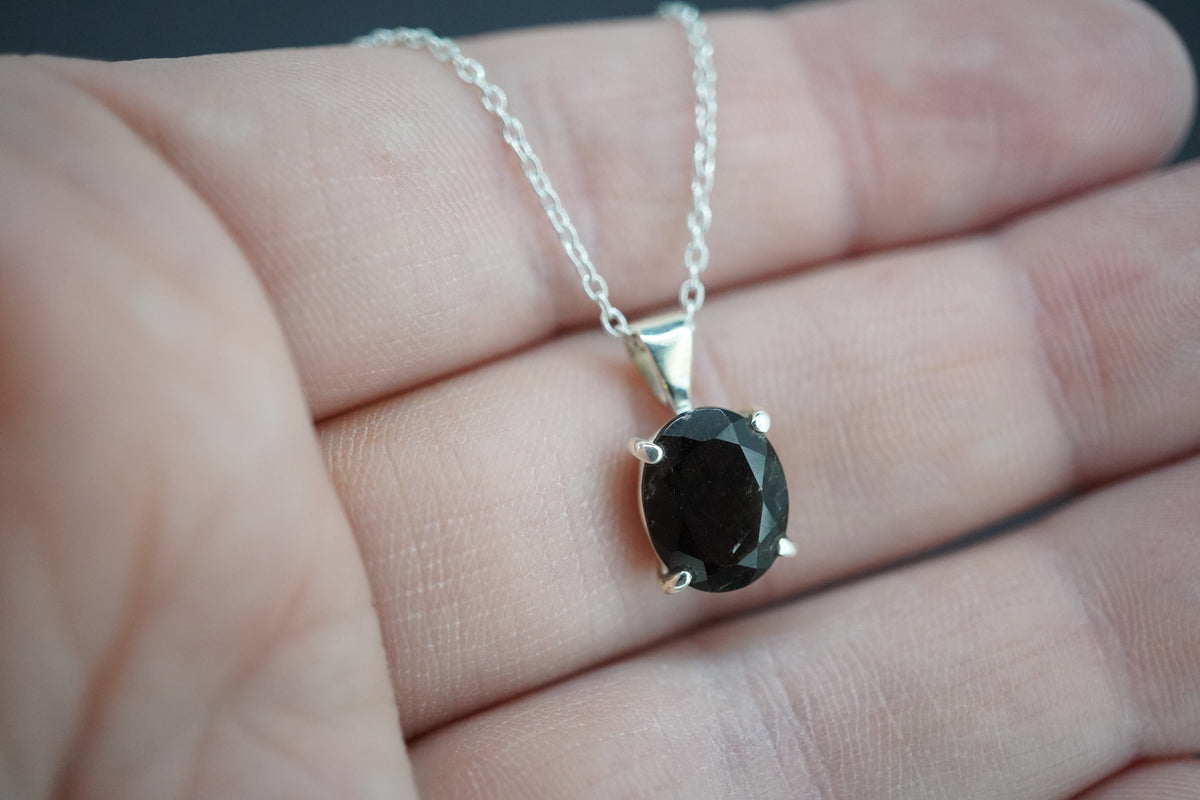 Cairngorm Quartz Sterling Silver Oval Pendant