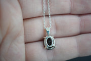 Cairngorm Quartz Sterling Silver Oval Pendant