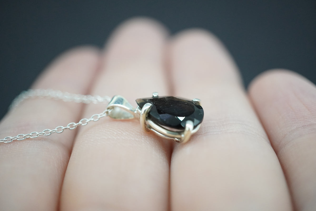 Cairngorm Quartz Sterling Silver Drop Pendant