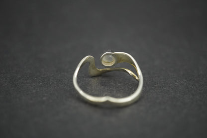 Cairngorm Quartz Sterling Silver Wave Ring