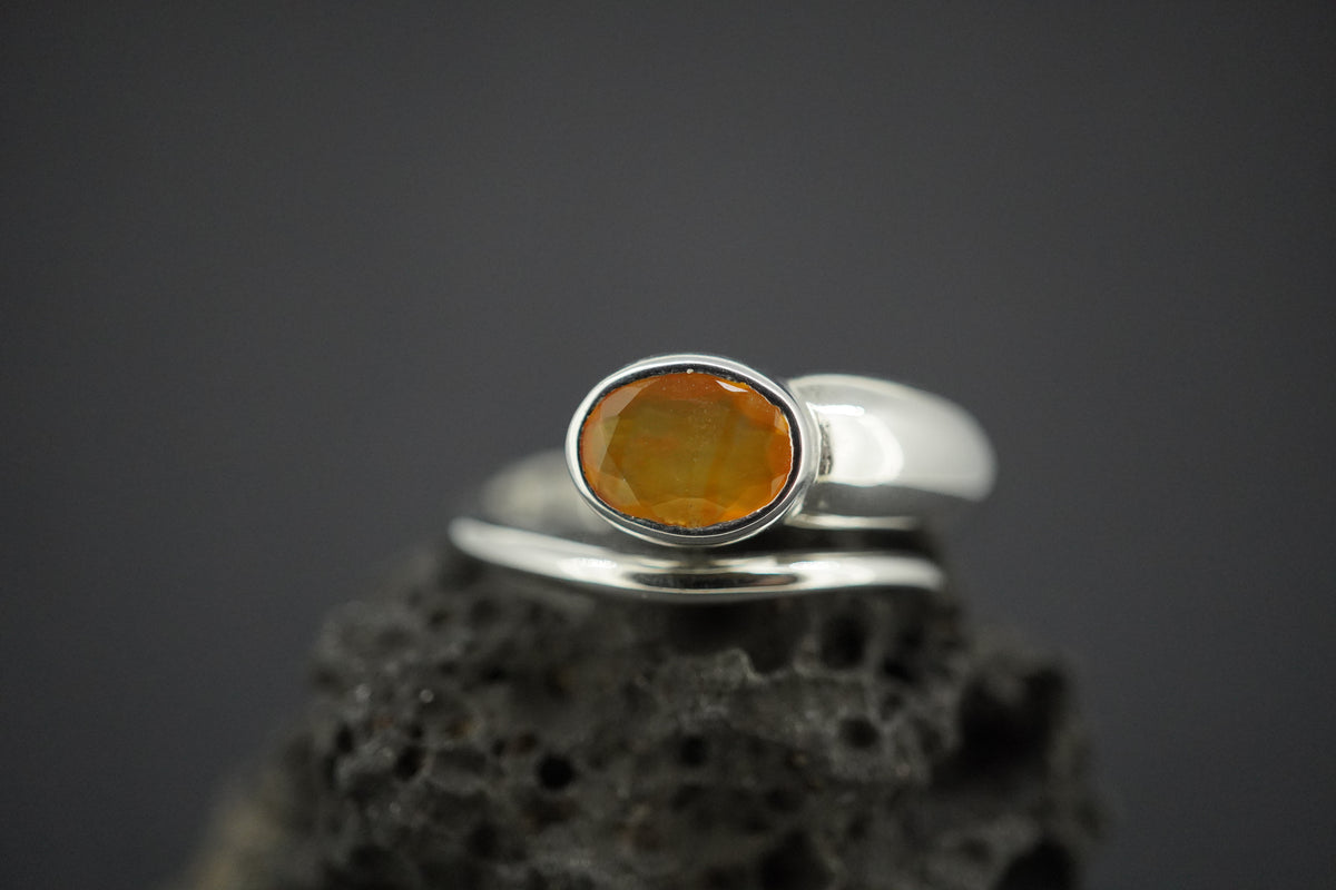 Citrine Sterling Silver Snake Ring