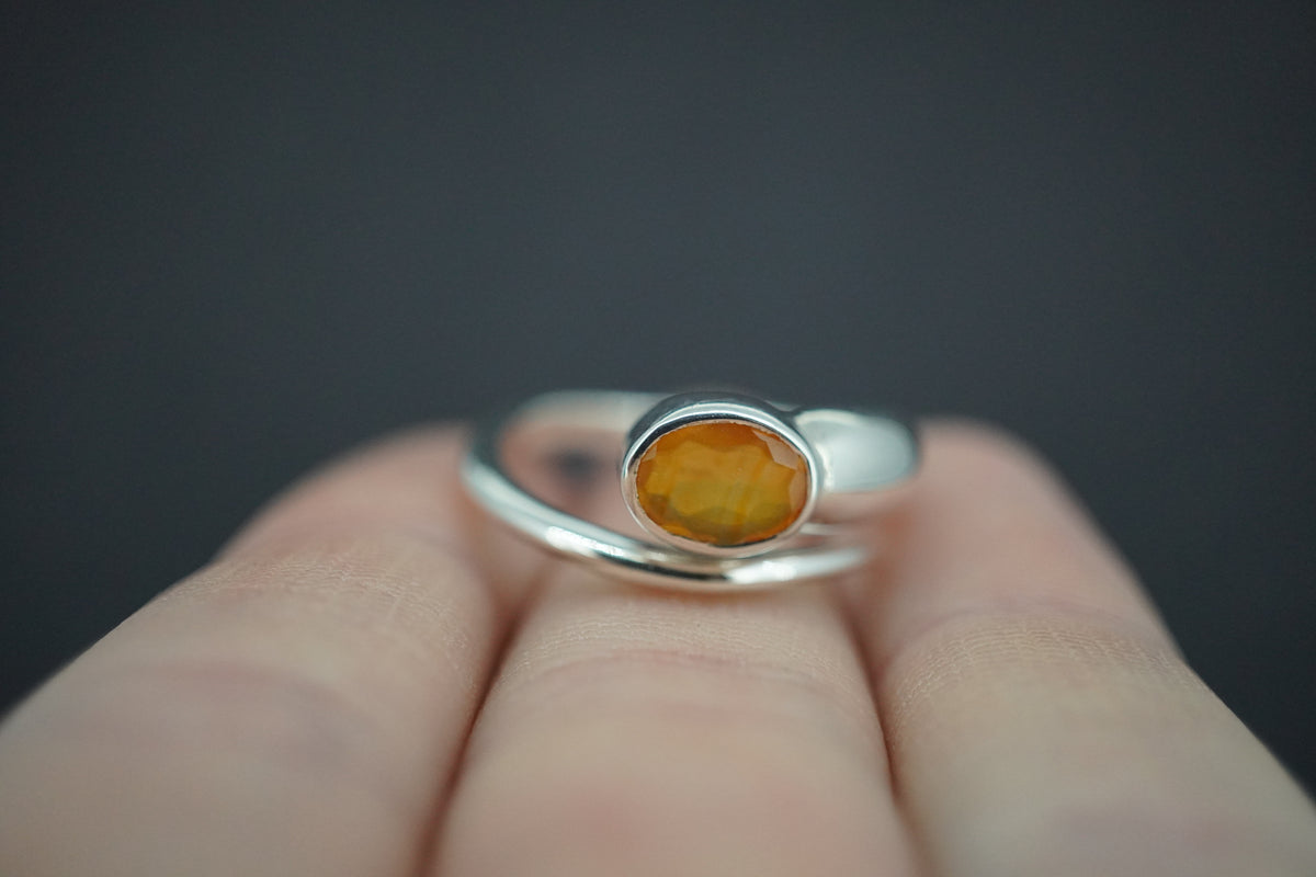 Citrine Sterling Silver Snake Ring