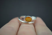 Citrine Sterling Silver Snake Ring