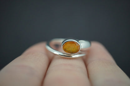 Citrine Sterling Silver Snake Ring