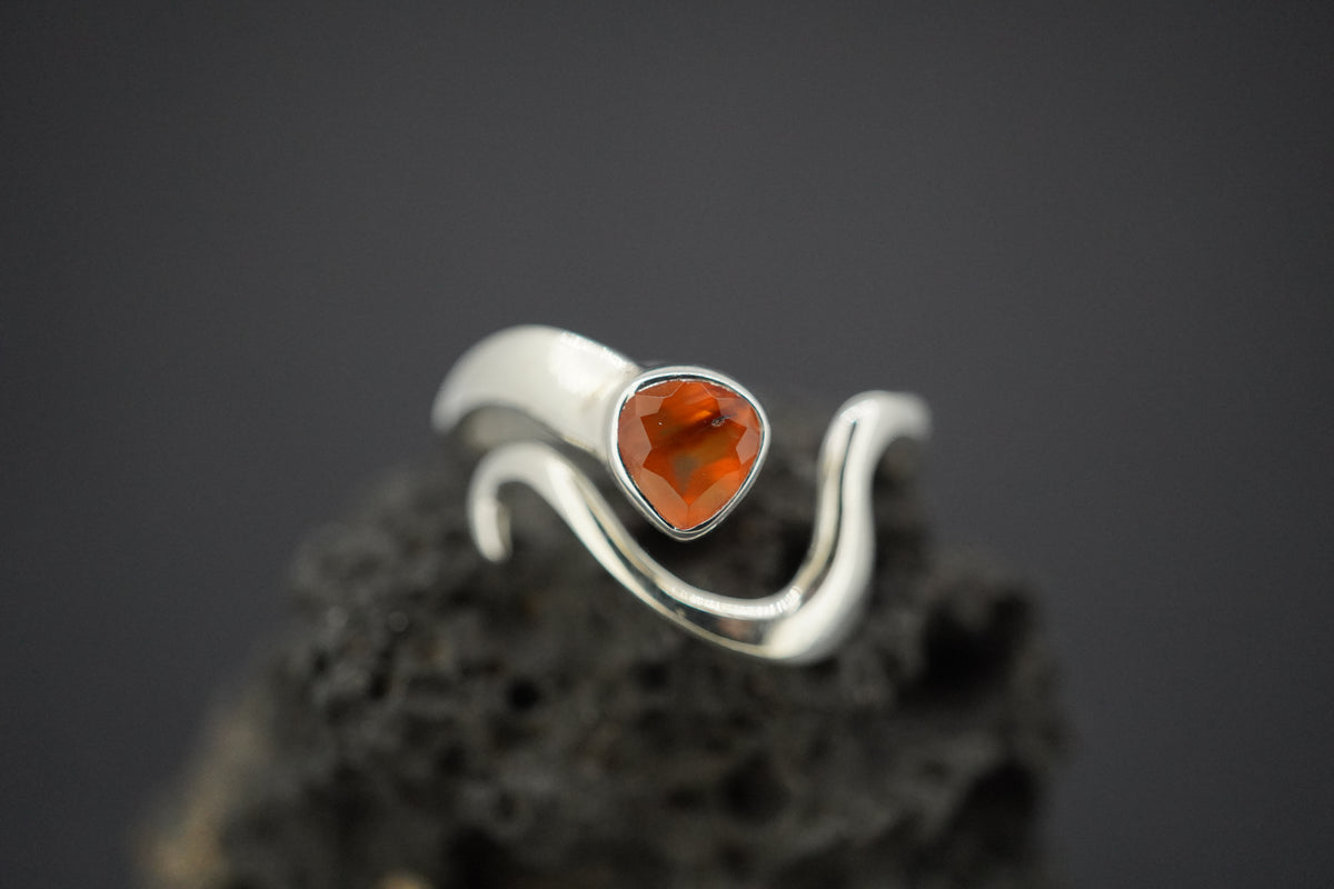 Citrine Sterling Silver Wave Ring