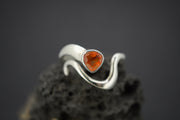 Citrine Sterling Silver Wave Ring