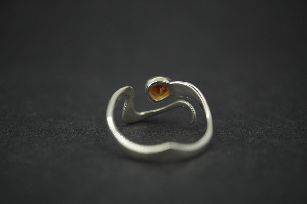 Citrine Sterling Silver Wave Ring