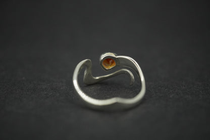 Citrine Sterling Silver Wave Ring