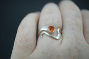 Citrine Sterling Silver Wave Ring