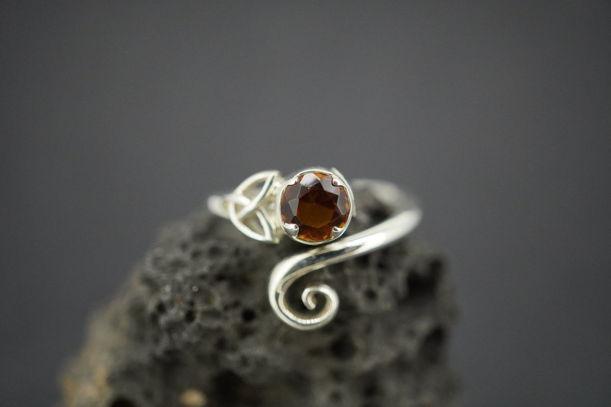 Citrine Sterling Silver Trinity Ring