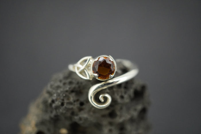 Citrine Sterling Silver Trinity Ring