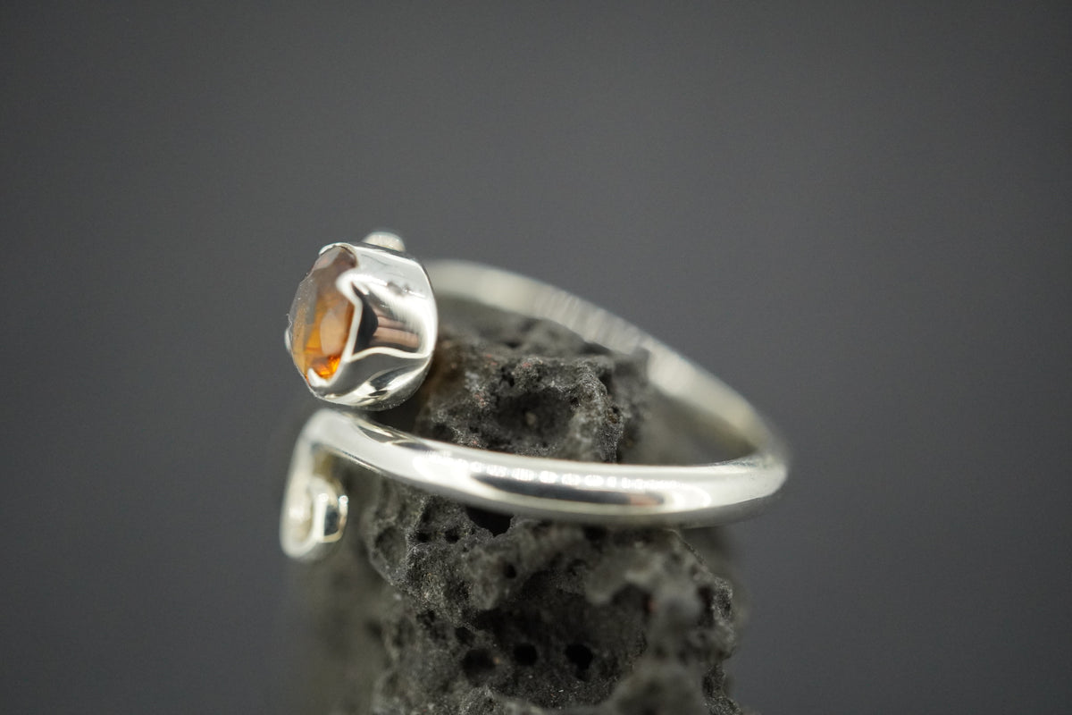 Citrine Sterling Silver Trinity Ring