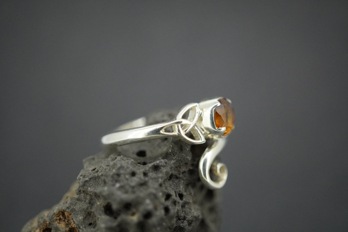 Citrine Sterling Silver Trinity Ring