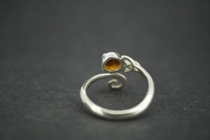 Citrine Sterling Silver Trinity Ring