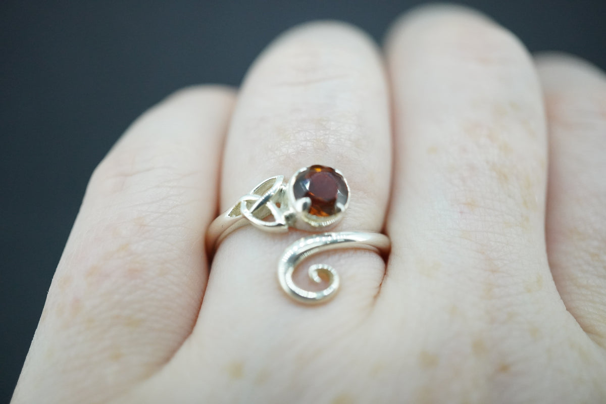 Citrine Sterling Silver Trinity Ring
