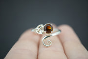 Citrine Sterling Silver Trinity Ring