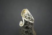 Citrine Sterling Silver Swirl Ring